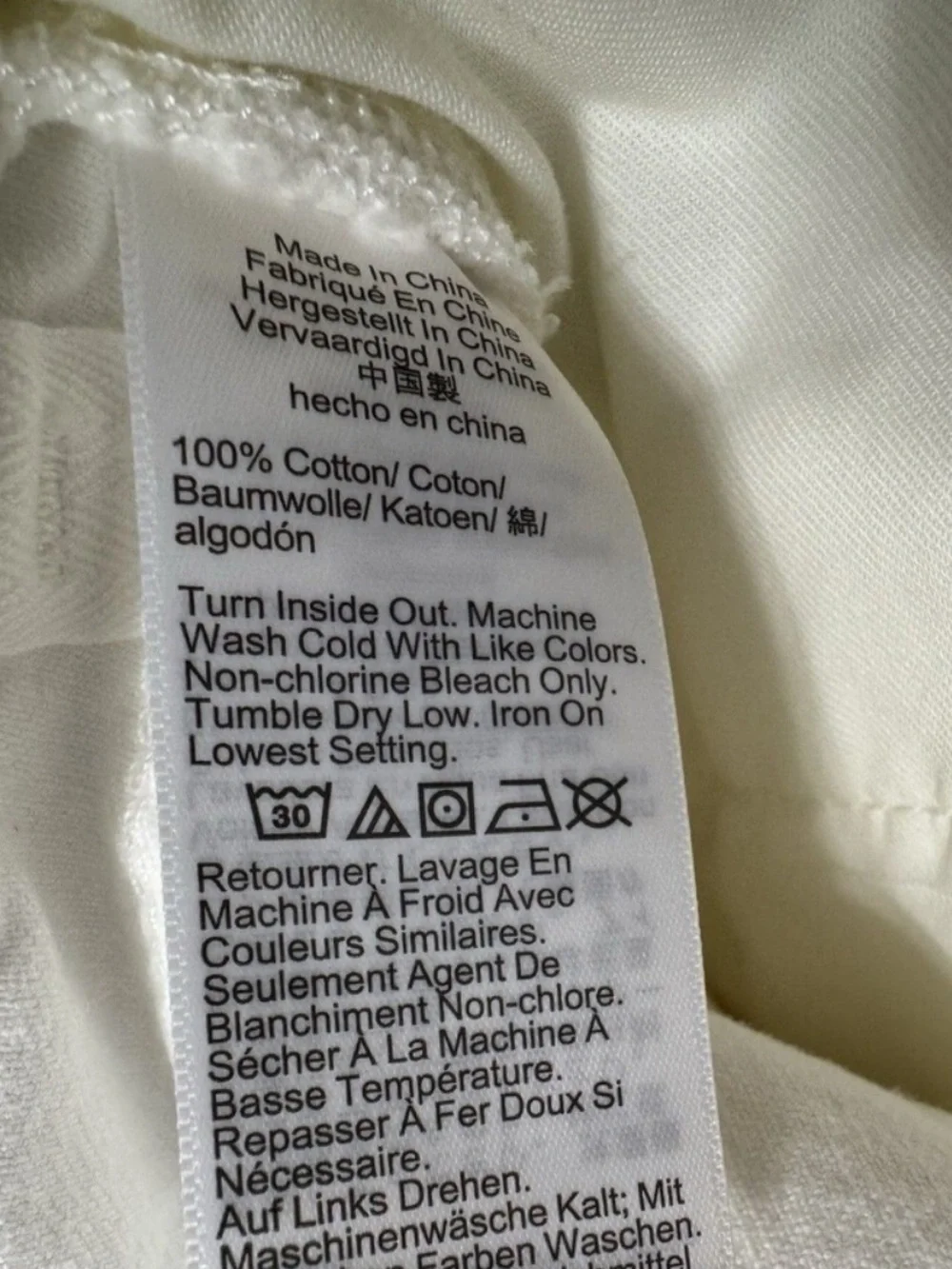Madewell The Dean Easy Straight Crop White Cotton Torn Denim Jean Size 32 NWT